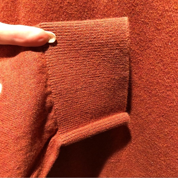 Gap Mens pullover v neck all cotton medium weight sweater terracotta color L - Picture 3 of 7